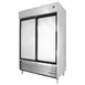 True TSD-47-HC 54" 2-Section Reach-In Refrigerator w/ 2 Solid Sliding Doors, Bottom Mount, Stainless Steel Front-Aluminum Sides 1 image