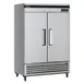 Turbo Air TSR-49SD-N6 54" 2-Section Super Deluxe Reach-In Refrigerator w/ 2 Solid Doors, Bottom Mount, 43 cu. ft. 1 image