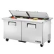True TSSU-60-16-DS-ST-HC 60" Two Section Sandwich / Salad Prep Table w/ 2 Doors, 16 Pans 1 image