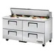 True TSSU-60-16D-4-HC 60" Two Section Sandwich / Salad Prep Table w/ 4 Drawers, 16 Pans 1 image