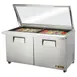 True TSSU-60-24M-B-ST-FGLID-HC 60" Mega Top Sandwich/Salad Prep Table w/ 2 Doors, 24 Pans 1 image