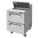 Turbo Air TST-28SD-D2-N 27" One Section Sandwich / Salad Prep Table w/ 2 Drawers, 8 Pans 2 image