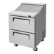 Turbo Air TST-28SD-D2-N 27" One Section Sandwich / Salad Prep Table w/ 2 Drawers, 8 Pans 5 image