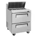 Turbo Air TST-28SD-D2-N 27" One Section Sandwich / Salad Prep Table w/ 2 Drawers, 8 Pans 8 image
