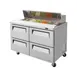 Turbo Air TST-48SD-D4-N 48" Two Section Sandwich / Salad Prep Table w/ 4 Drawers, 12 Pans 1 image