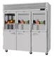 Turbo Air PRO-77R-GSH-N Three Section Reach-In Refrigerator w/ 3 Glass & 3 Solid Half Doors, Top Mount, 75 cu. ft. 1 image