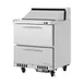 Turbo Air PST-28-D2-FB-N 27" 1-Section Sandwich and Salad Prep Table w/ 2 Drawers, 8 Pans, Stainless Steel 1 image