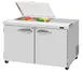 Turbo Air PST-48-08S-N-FCL 48" 2-Door Sandwich and Salad Prep Table, 8 Pans, Stainless Steel 1 image