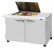Turbo Air PST-48-12M-N-FL 48" 2-Door Mega Top Sandwich and Salad Prep Table, 12 Pans, Stainless Steel 1 image
