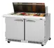 Turbo Air PST-48-18-FB-N 48" 2-Door Mega Top Sandwich and Salad Prep Table, 18 Pans, Stainless Steel 1 image