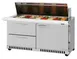 Turbo Air PST-60-24-D2R(L)-FB-N 60" Mega Top Sandwich and Salad Prep Table w/ 1 Door & 2 Drawers, 24 Pans 1 image