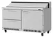 Turbo Air PST-60-D2R(L)-FB-N 60" 1-Door & 2-Drawer Sandwich and Salad Prep Table, Front Breathing, 16 Pans, Stainless Steel 1 image