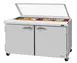 Turbo Air PST-60-N-GL 60" 2-Door Sandwich and Salad Prep Table, 16 Pans, Stainless Steel 1 image