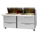 Turbo Air PST-72-30-D4-N 72" Mega Top Sandwich/Salad Prep Table w/ 4 Drawers, 30 Pans 1 image