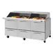 Turbo Air PST-72-30-D6-N-SL 72" Mega Top Refrigerated Sandwich/Salad Prep Table w/ 6 Drawers, 30 Pans 1 image