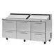 Turbo Air PST-72-D6-N 72" Three Section Sandwich / Salad Prep Table w/ 6 Drawers, 18 Pans 1 image