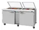 Turbo Air PST-72-N-GL 72" 2-Door Sandwich and Salad Prep Table, 18 Pans, Stainless Steel 1 image