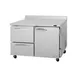 Turbo Air PWR-48-D2R(L)-N 48" 2-Section Worktop Refrigerator w/ 1 Door & 2 Drawers, 12.2 cu. ft. 1 image