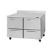 Turbo Air PWR-48-D4-N 48" 2-Section Worktop Refrigerator w/ 4 Drawers, 12.2 cu. ft. 1 image
