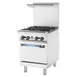 Turbo Air TAR-4 24" Gas Restaurant Range w/ (4) Open Burners, (1) Standard Oven, 163.000 BTU 1 image