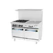 Turbo Air TARG-24G4B 48" Gas Restaurant Range w/ (4) Open Burners, 24" Griddle Left, (2) Standard Ovens, 235.000 BTU  1 image