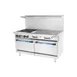 Turbo Air TARG-36G4B 60" Gas Restaurant Range w/ (4) Open Burners, 36" Griddle Left, (2) Standard Ovens, 257.000 BTU 1 image