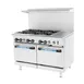 Turbo Air TARG-6B12G 48" Gas Restaurant Range w/ (6) Open Burners, 12" Griddle Right, (2) Standard Oven, 284.000 BTU  1 image