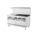 Turbo Air TARG-6B24G 60" Gas Restaurant Range w/ (6) Open Burners, 24" Griddle Right, (2) Standard Oven, 299.000 BTU 1 image
