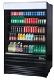 Turbo Air TOM-48EB-A-N 48" Vertical Air Curtain Open Merchandiser in Black, Self-Contained, 4 Shelves 1 image