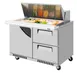 Turbo Air TST-48SD-18-D2R(L)-FB-N 48" Mega Top Sandwich and Salad Prep Table w/ 1 Door & 2 Drawers, 18 Pans 1 image