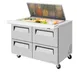 Turbo Air TST-48SD-18-D4-N-FL 48" 4-Drawer Mega Top Sandwich and Salad Prep Table, 18 Pans, Stainless Steel 1 image
