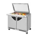 Turbo Air TST-48SD-18-FB-N-GL 48" 2-Door Mega Top Sandwich and Salad Prep Table, 18 Pans, Stainless Steel 1 image