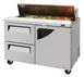 Turbo Air TST-48SD-D2R-N 48" 2-Section Sandwich and Salad Prep Table w/ 2 Drawers & 1 Door, 12 Pans 1 image