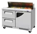 Turbo Air TST-48SD-D2R(L)-FB-N 48" 1-Door & 2-Drawer Sandwich and Salad Prep Table, 12 Pans, Stainless Steel 1 image