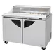 Turbo Air TST-48SD-N-CL 2 48" Two Section Sandwich / Salad Prep Table w/ 2 Doors, 12 Pans 1 image