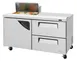 Turbo Air TST-60SD-08S-D2-N 60" 1-Door & 2-Drawer Sandwich and Salad Prep Table, 8 Pans, 19 cu. ft., Stainless Steel 1 image