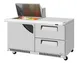 Turbo Air TST-60SD-12M-D2R(L)-FB-N(-LW) 60" 2-Section Mega Top Sandwich Prep Table w/ 2 Drawers, 12 Pans, Stainless Steel 1 image