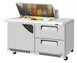 Turbo Air TST-60SD-18M-D2R(L)-FB-N(-LW) 60" 2-Section Mega Top Sandwich Prep Table w/ 2 Drawers, Front Breathing, 18 Pans 1 image