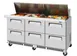 Turbo Air TST-72SD-30-D6-FB-N 72" 6-Drawer Mega Top Sandwich and Salad Prep Table, 30 Pans, Stainless Steel 1 image