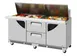 Turbo Air TST-72SD-30-LD2R-FB-N 72" Mega Top Sandwich and Salad Prep Table, 2 Doors, 2 Drawers, 30 Pans, Stainless Steel 1 image