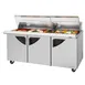 Turbo Air TST-72SD-30-N-CL 72" Mega Top Refrigerated Sandwich/Salad Prep Table w/ 3 Doors, 30 Pans 1 image