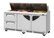 Turbo Air TST-72SD-D2LR-FB-N 72-5/8" 3-Section Sandwich & Salad Prep Table, 2 Drawers, 18 Pans, Stainless Steel 1 image