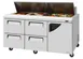 Turbo Air TST-72SD-D4R-N 72" Sandwich and Salad Prep Table, 4 Drawers & 1 Door, 18 Pans, Stainless Steel 1 image