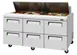 Turbo Air TST-72SD-D6-N 72" 3-Section Sandwich and Salad Prep Table w/ 6 Drawers, 18 Pans, Stainless Steel 1 image