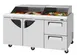 Turbo Air TST-72SD-LRD2-N-SL 72" 3-Section Sandwich and Salad Prep Table, 2 Doors & 2 Drawers, 18 Pans, Stainless Steel 1 image