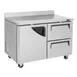 Turbo Air TWF-48SD-D2-N 48" 2-Section Worktop Freezer w/ 2 Drawers & 1 Door, 12 cu. ft. 3 image