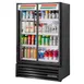 True TVM-36SL-HC~VM01 36" 2-Section Slim Line Glass Swing Door Visual Merchandiser in Black 1 image