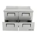 True TWT-48D-4-HC 48" 2-Section Worktop Refrigerator w/ 4 Drawers, Rear Mounted 4 image