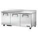 True TWT-72-HC 72" 3-Section Worktop Refrigerator w/ 3 Doors, Rear Mounted 1 image