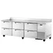 True TWT-93D-6-HC~SPEC3 93" 3-Section Worktop Refrigerator w/ 6 Drawers, Stainless Steel 1 image